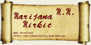 Marijana Mirkić vizit kartica